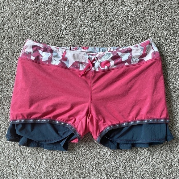 Rare Lululemon Run: Speed Skirt Skort Size 10 Floral Bird Coal Grey Lined Tennis - Picture 5 of 8